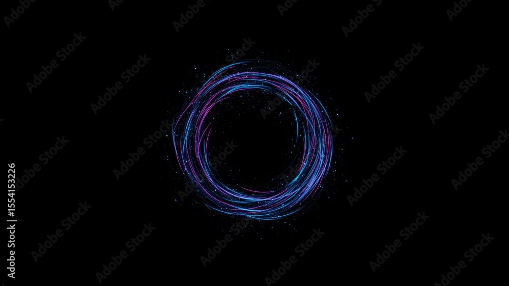 Aufkleber blue sphere glowing circular energy effect. circle. fractal lines connecting dots lines. wireframe t