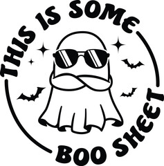 This Is Some Boo Sheet vector is perfect for t-shirt design in Illustrator, customizable for boy halloween shirt or toddler halloween gift ideas.