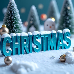 Glass Christmas Title with Festive Details


