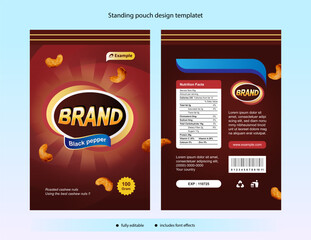 Fully editable snack packaging template