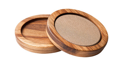 a wooden box with a lid on a white background