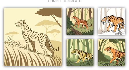 Obraz premium Natural Tiger Background Bundle