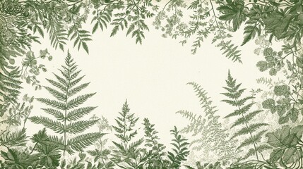 Detailed Botanical Illustration Ferns And