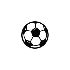 Obraz premium Soccer ball black icon. Football vector symbol. Foot ball vector icon for web graphic design