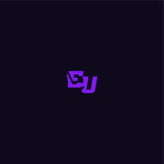 techno sport logo EU cool and sporty design with bold monogram style letter