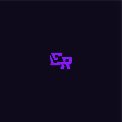techno sport logo ER cool and sporty design with bold monogram style letter