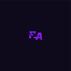 techno sport logo FA cool and sporty design with bold monogram style letter