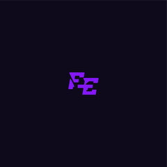 techno sport logo FE cool and sporty design with bold monogram style letter