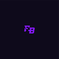 techno sport logo FB cool and sporty design with bold monogram style letter