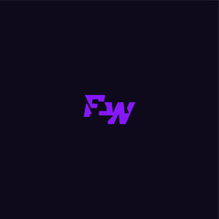 techno sport logo FW cool and sporty design with bold monogram style letter
