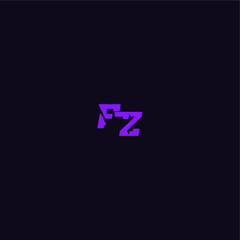 techno sport logo FZ cool and sporty design with bold monogram style letter