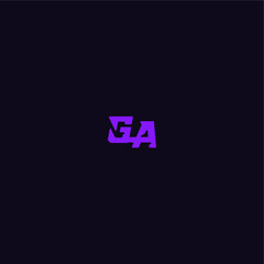 techno sport logo GA cool and sporty design with bold monogram style letter