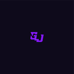 techno sport logo with bold monogram style letter cool and sporty design GJ