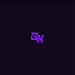 techno sport logo with bold monogram style letter cool and sporty design GK