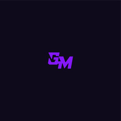 techno sport logo with bold monogram style letter cool and sporty design GM