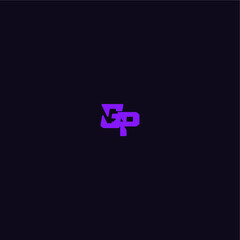techno sport logo with bold monogram style letter cool and sporty design GP