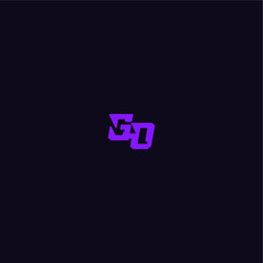 techno sport logo with bold monogram style letter cool and sporty design GO