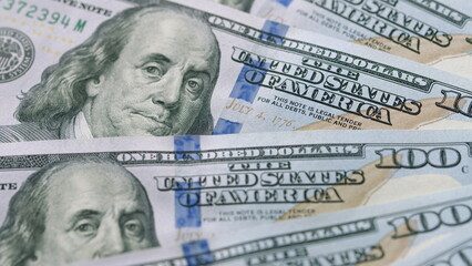 A collection featuring various United States Hundred Dollar Bills and related notes