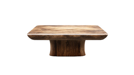 a wooden table with a square top