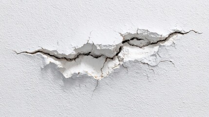 Obraz premium White Grainy Chalk Texture Background with Rough Irregular Hole, Vintage Damaged Surface for Design Overlay, Mockup Reveal, or Artistic Presentation