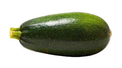 a green zucchini on a white background