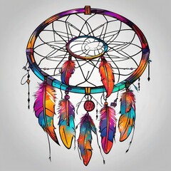 Spray Paint Style Digital Dreamcatcher: Orthographic Drawing Artwork