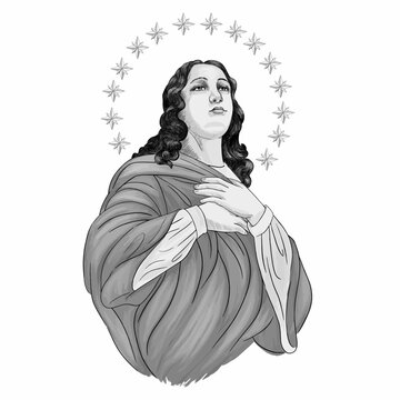 Virgin Mary, invocation of the immaculate conception.