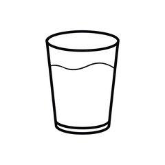 Black and White Illustration of a Glass Filled About Halfway, Simple but Evocative Sketch