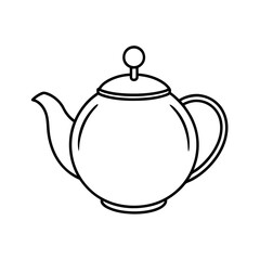 Elegant Teapot Line Drawing A Classic Kitchen Icon for Tea Lovers and Minimalist Art Enthusiasts to Enjoy