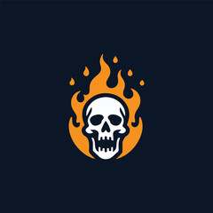 Skull screaming fire logo