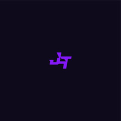 Obraz premium techno sport logo with bold monogram style letter cool and sporty design JT
