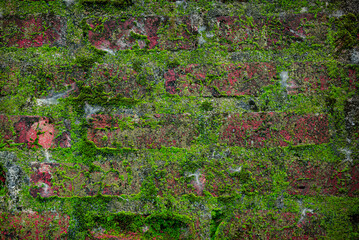 Background of old wall with red brick pattern