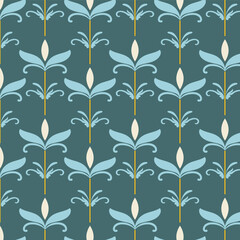 Seamless pattern with decorative leaves
