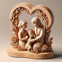 Isometric Wood Carving for Mother's Day: A Heartwarming Celebration