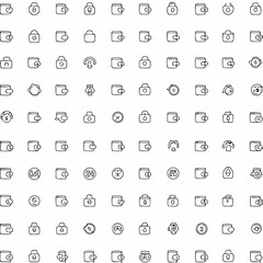 digital wallet and payment icon set         