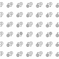exchange rate icon pack with global currency      