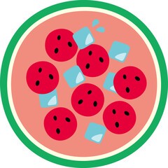 수박 화채 일러스트