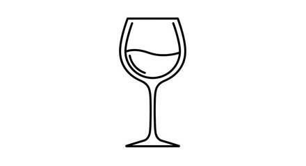 Wine Glass Minimalist Line Art Illustration