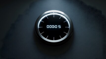 Futuristic digital wall clock white background minimal tech design modern timepiece glowing LED display sleek smart home gadget top down view perfect technology smart living stock photography 