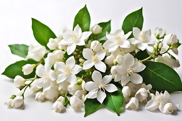 Beautiful white apple tree blossoms on a branch, blooming in spring