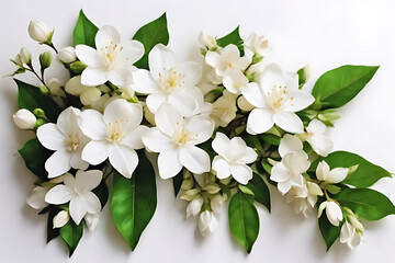 Beautiful white apple tree blossoms on a branch, blooming in spring