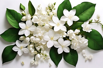 Beautiful white apple tree blossoms on a branch, blooming in spring