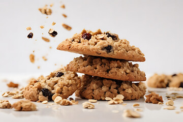 Delicious homemade chocolate chip cookies on a wooden table