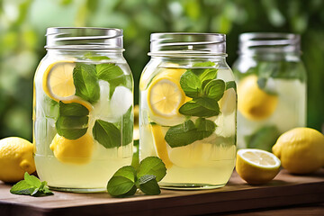 Fresh citrus fruits, lemons and limes, perfect for a healthy, juicy drink in a glass