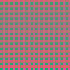 Abstract rose pink hues on small square bold plaid, gingham seamless pattern wall art background. 