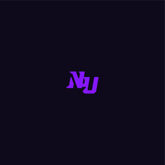 with bold monogram style cool and sporty design NU techno sport logo letter