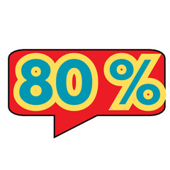 80 percentage off discount icon button sale offer.eps
