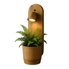 Wall Mounted Wooden Pot with Trailing Green Vine for Indoor Decor