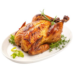 roasted chicken on a white plate