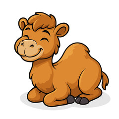 Camel Cartoon Cute Sitting Camel Illustrations